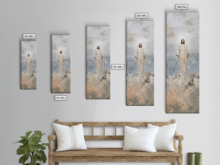 Divine Ascent Peace – Framed Canvas Print – Narrow Art – Christian Art Canvas – Jesus Painting – Christian Wall Art – Christian Christmas A
