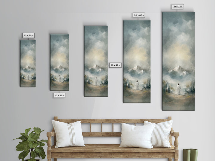 Ascension Serenity – Framed Canvas Print – Tall Skinny Art Print – Christian Wall Art – Christian Art Canvas – Jesus Painting – Christmas A