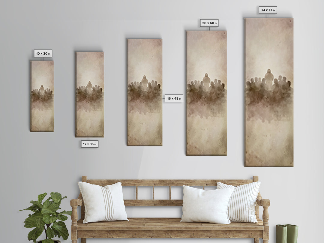 Divine Assembly, Framed Canvas Print, Tall Narrow Wall Art, Christian Wall Art, Christian Art Canvas, Jesus Painting, Christmas Art