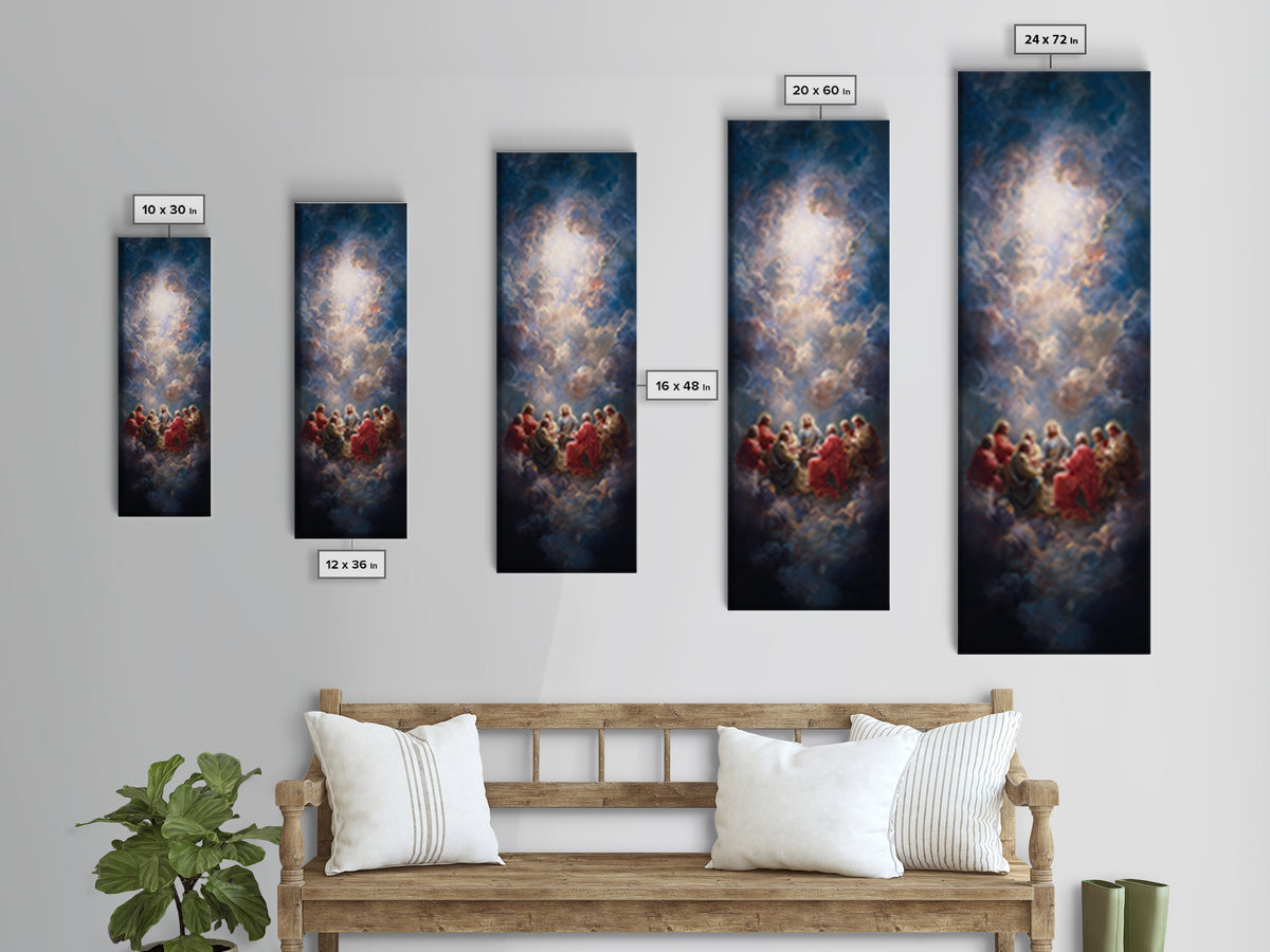 Radiant Visitation, Framed Canvas Print, Tall Skinny Art Print, Christian Wall Art, Jesus Painting, Christian Art Canvas, Christmas Art