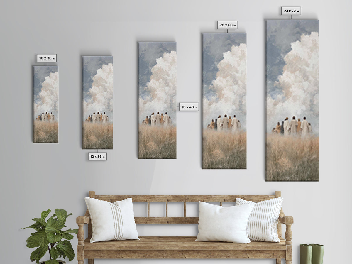 Hopeful Horizon – Framed Canvas Print – Tall Narrow Wall Art – Christian Art Canvas – Christian Wall Art – Jesus Painting – Christmas Art