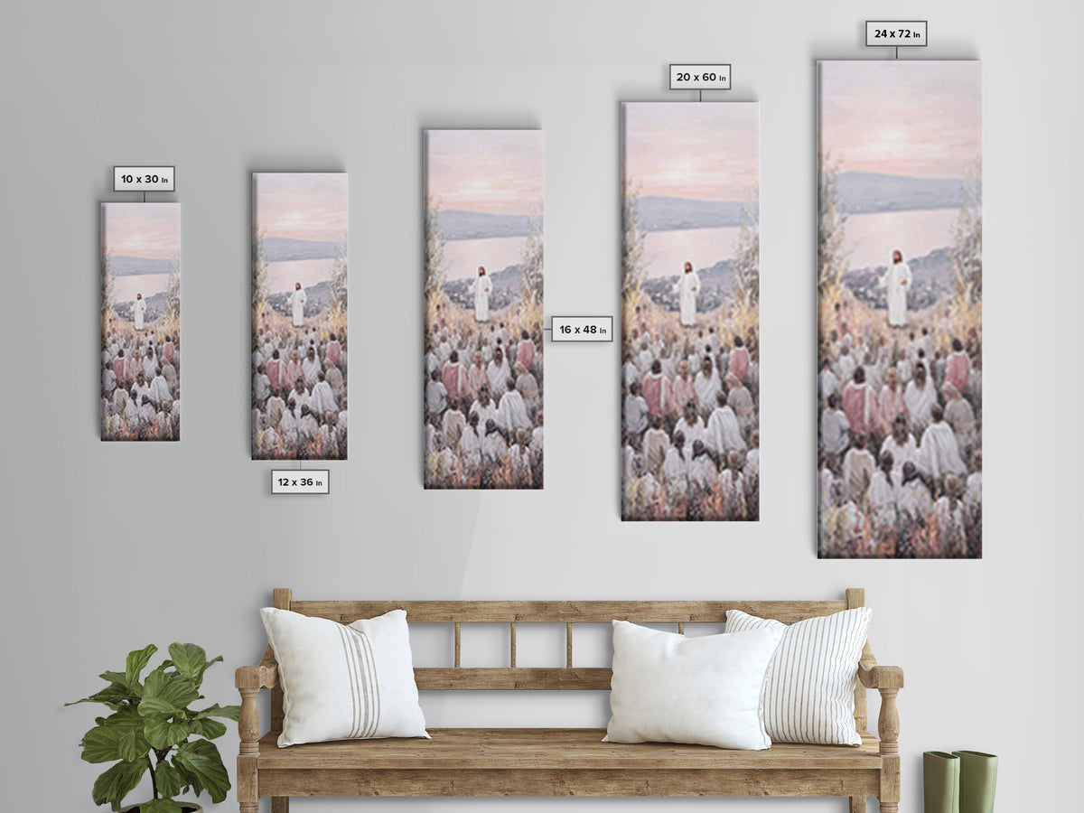 Field Of Light, Framed Canvas Print, Tall Narrow Wall Art, Christian Art Canvas, Christian Wall Art, Jesus Painting, Christmas Art
