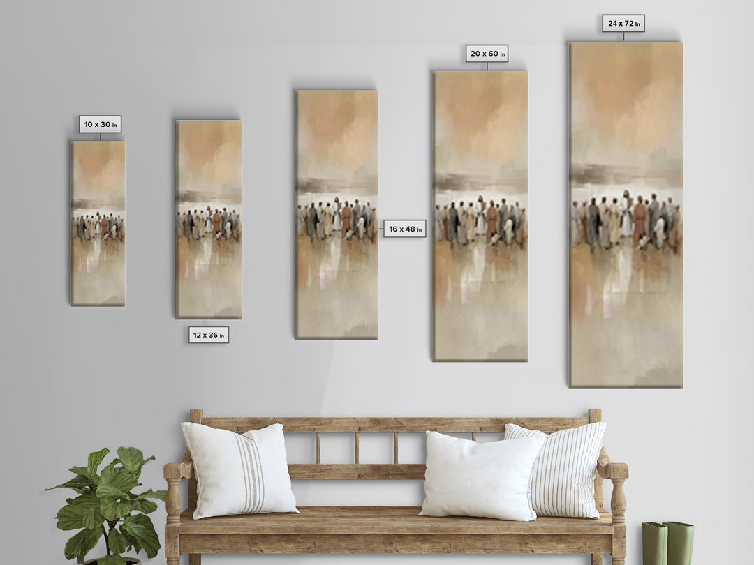 Sacred Gathering | Framed Canvas Print | Tall Narrow Wall Art | Christian Art Canvas | Christmas Art | Christian Painting | Jesus Painting