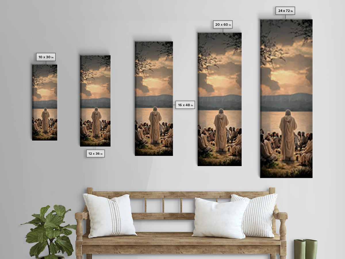Autumn Serenity, Framed Canvas Print, Skinny Art, Jesus Painting, Christian Art Canvas, Christian Wall Art, Christmas Art