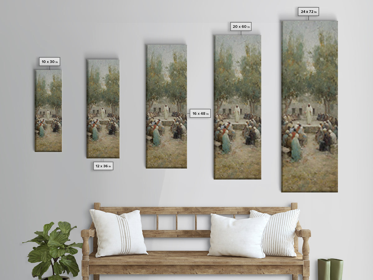 Dawn Of Faith – Framed Canvas Print – Narrow Art – Christian Art Print – Christmas Art – Jesus Painting – Christian Wall Art