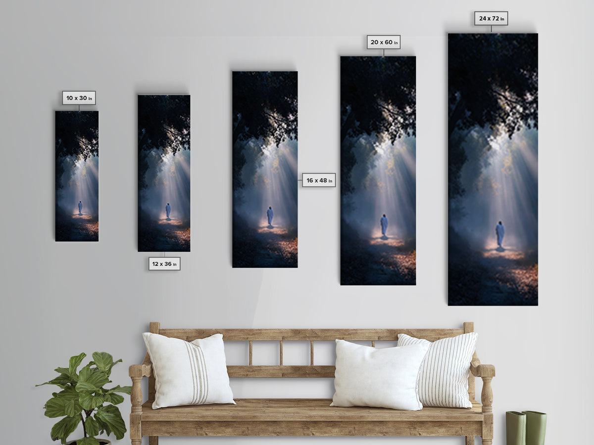 Radiant Tree Promise - Framed Canvas Print - Christian Art Canvas - Jesus Painting - Tall Narrow Wall Art - Christian Wall Art