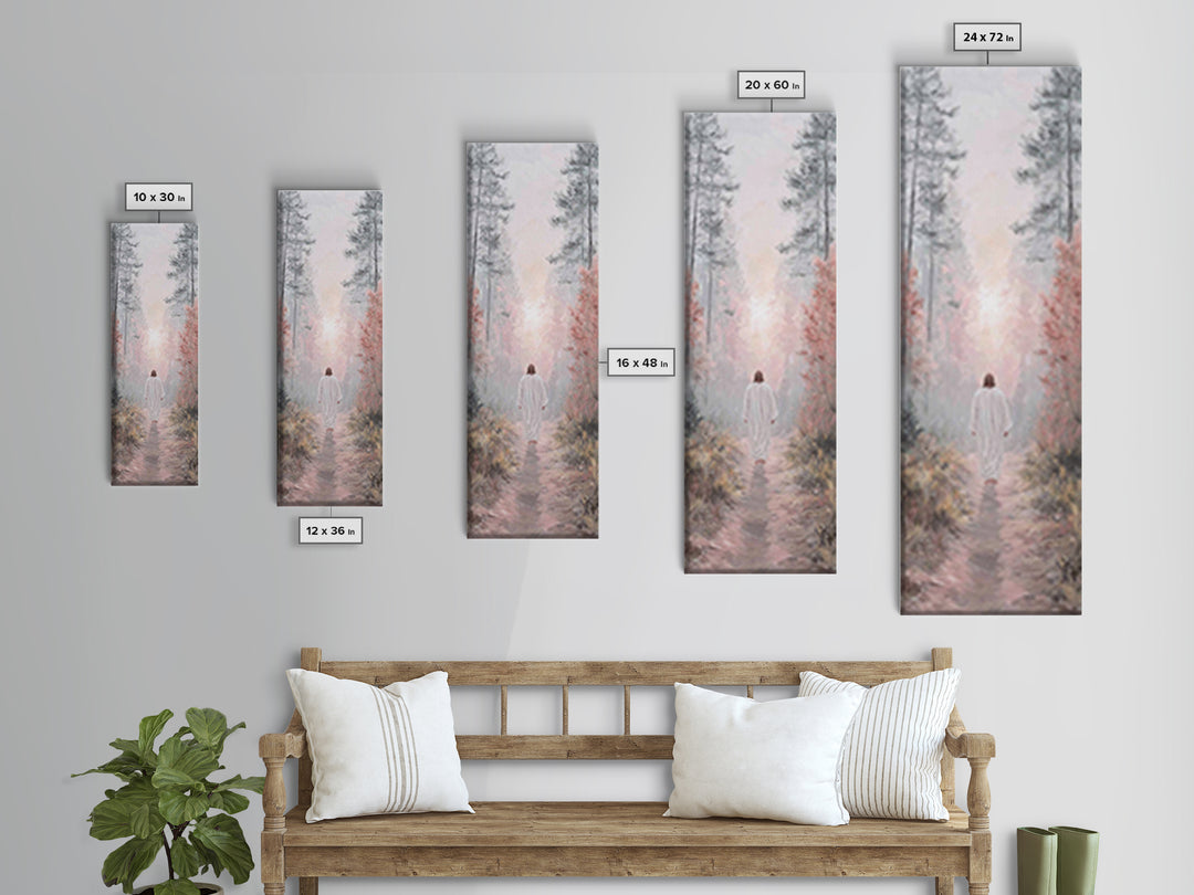 Light Of The Path - Framed Canvas Print - Christian Wall Art - Jesus Painting - Narrow Art - Christian Art Canvas