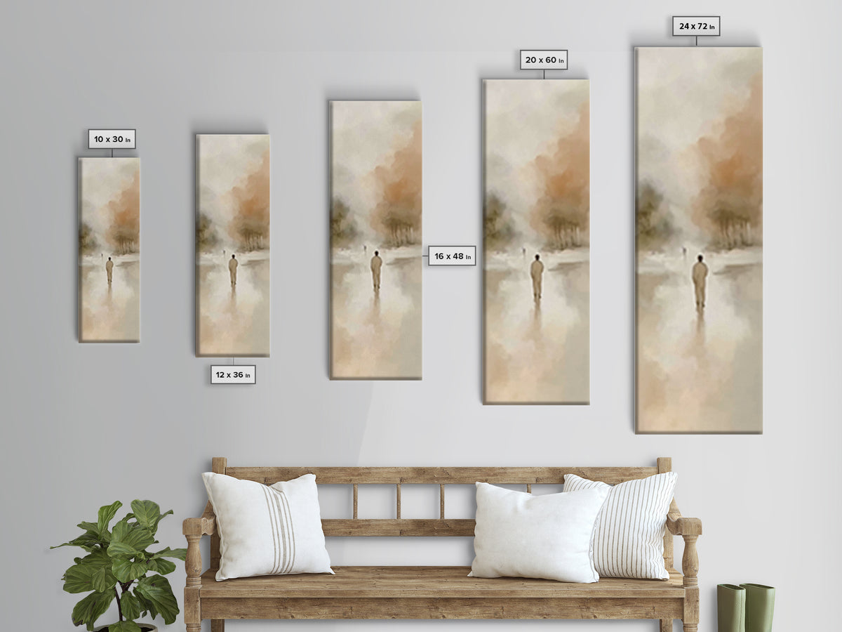 Distant Hope Trail, Framed Canvas Print, Christian Art Canvas, Jesus Painting, Skinny Art, Christian Wall Art