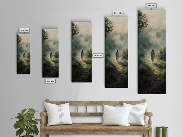 Morning Peace Bloom | Framed Canvas Print | Christian Wall Art | Jesus Painting | Tall Skinny Art Print | Christian Art Canvas