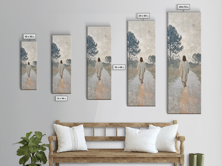 Path Of Mercy – Framed Canvas Print – Tall Skinny Art Print – Christian Wall Art – Jesus Painting – Christian Art Canvas – Christmas Art