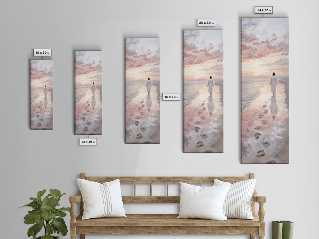 Walk Of Salvation – Framed Canvas Print – Christian Wall Art – Jesus Painting – Christian Art Canvas – Tall Skinny Art Print – Christmas Ar