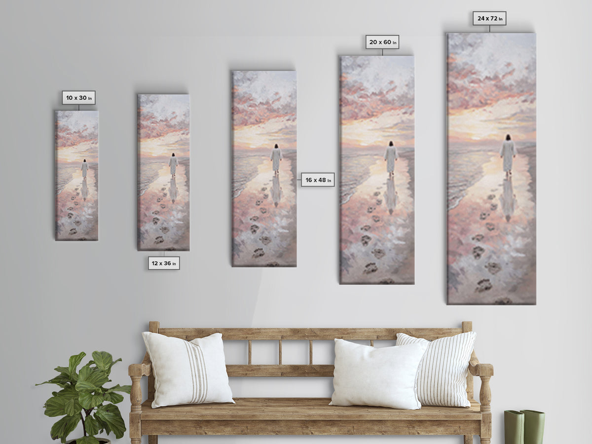 Walk Of Salvation – Framed Canvas Print – Christian Wall Art – Jesus Painting – Christian Art Canvas – Tall Skinny Art Print – Christmas Ar