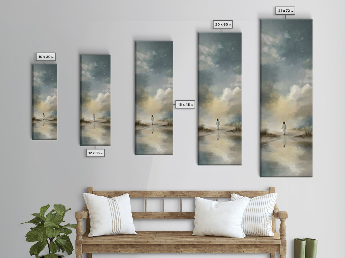 Starry Night Promise – Framed Canvas Print – Skinny Art – Christian Art Canvas – Jesus Painting – Christian Wall Art – Christian Christmas