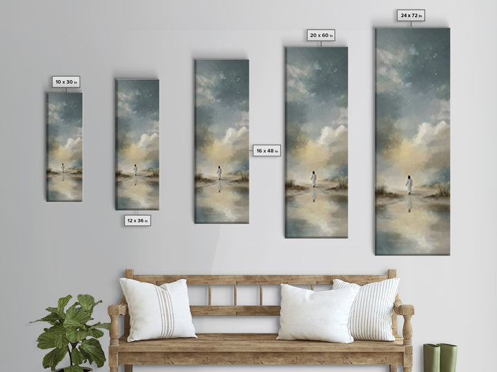 Starry Night Promise – Framed Canvas Print – Skinny Art – Christian Art Canvas – Jesus Painting – Christian Wall Art – Christian Christmas