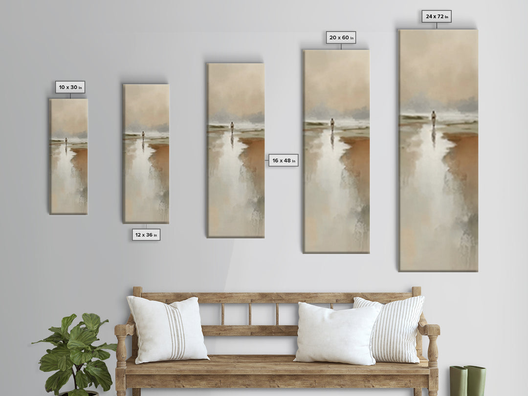 Gentle Morning Walk – Framed Canvas Print – Narrow Art – Christian Wall Art – Christian Art Canvas – Jesus Painting – Christian Art