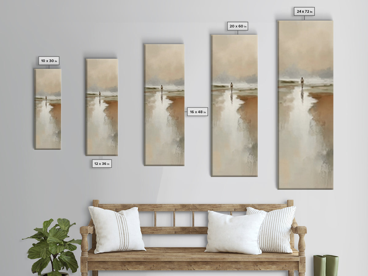 Gentle Morning Walk – Framed Canvas Print – Narrow Art – Christian Wall Art – Christian Art Canvas – Jesus Painting – Christian Art