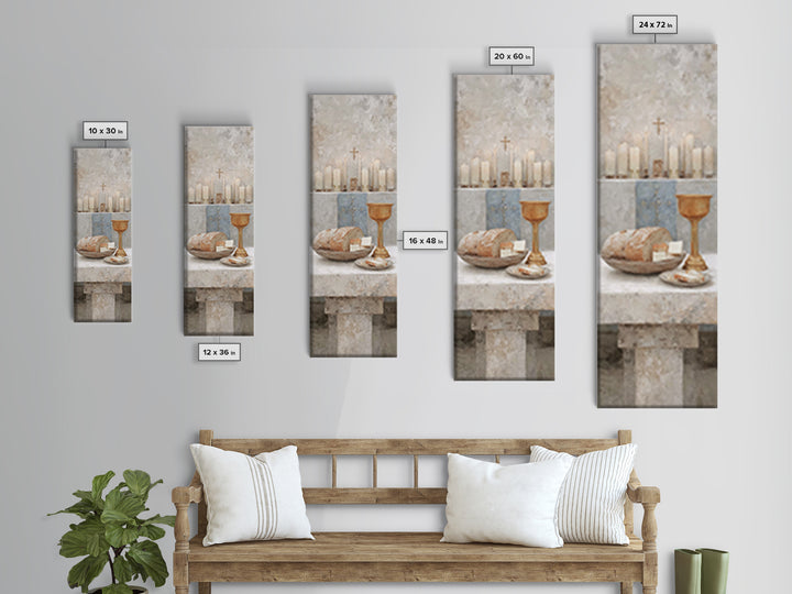 Table Of Grace, Framed Canvas Print, Skinny Art, Christian Art Prints, Christian Wall Art, Christmas Art Prints, Christian Christmas Decor,