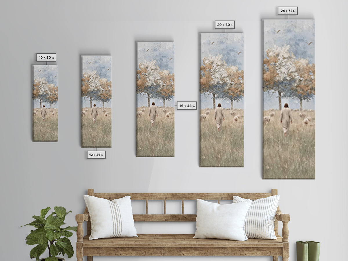Fields Of Gentle Grace – Framed Canvas Print – Skinny Art – Christian Wall Art – Christian Art Canvas – Jesus Painting – Christian Art