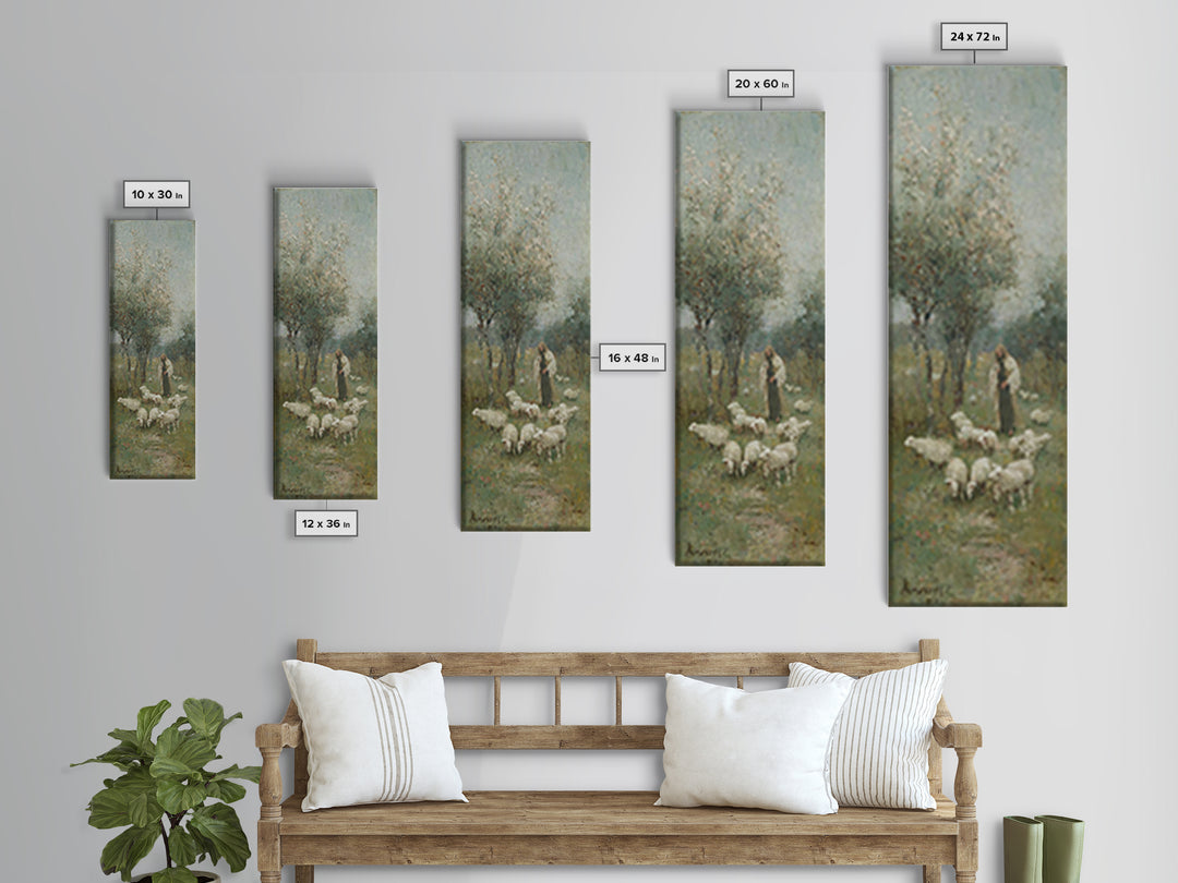 Garden Of Grace – Framed Canvas Print – Christian Art Canvas – Narrow Art – Jesus Painting – Christian Wall Art – Christmas Art