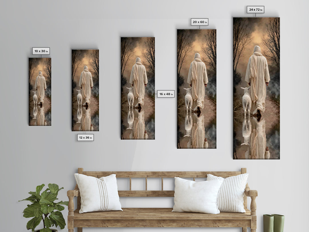 Lamb Of Stillness – Framed Canvas Print – Christian Art Canvas – Tall Narrow Wall Art – Jesus Painting – Christian Wall Art – Christmas Art