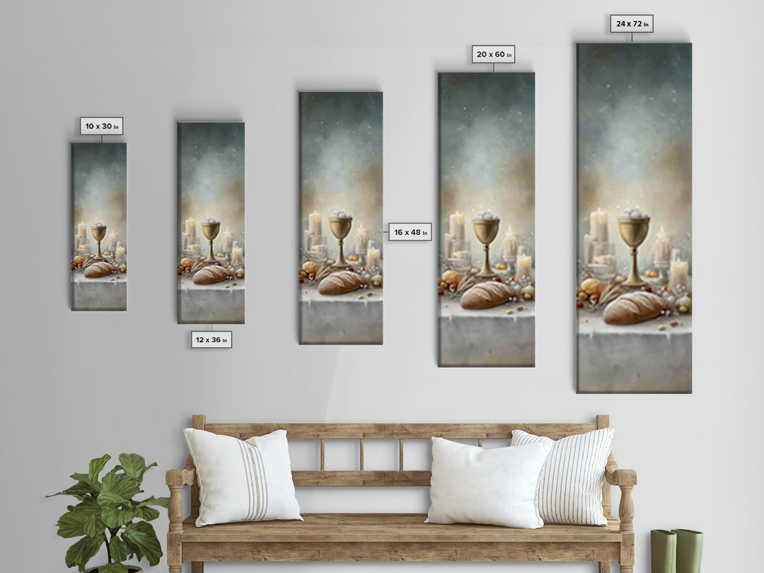 Holy Communion Light – Framed Canvas Print – Narrow Art – Christian Christmas Art – Christian Wall Art – Framed Christmas Art – Christian A