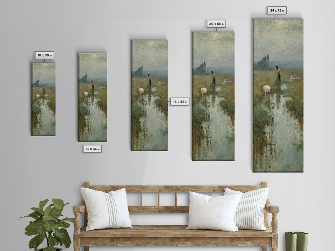 Dawn Of Compassion, Framed Canvas Print, Christian Wall Art, Narrow Art, Jesus Painting, Christian Art Canvas, Christmas Art