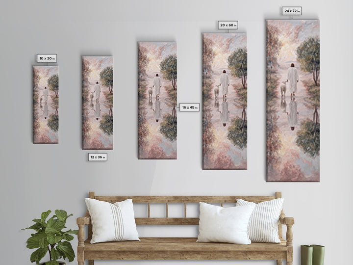 Meadow Of Peace – Framed Canvas Print – Christian Wall Art – Jesus Painting – Christian Art Canvas – Tall Narrow Wall Art – Christmas Art