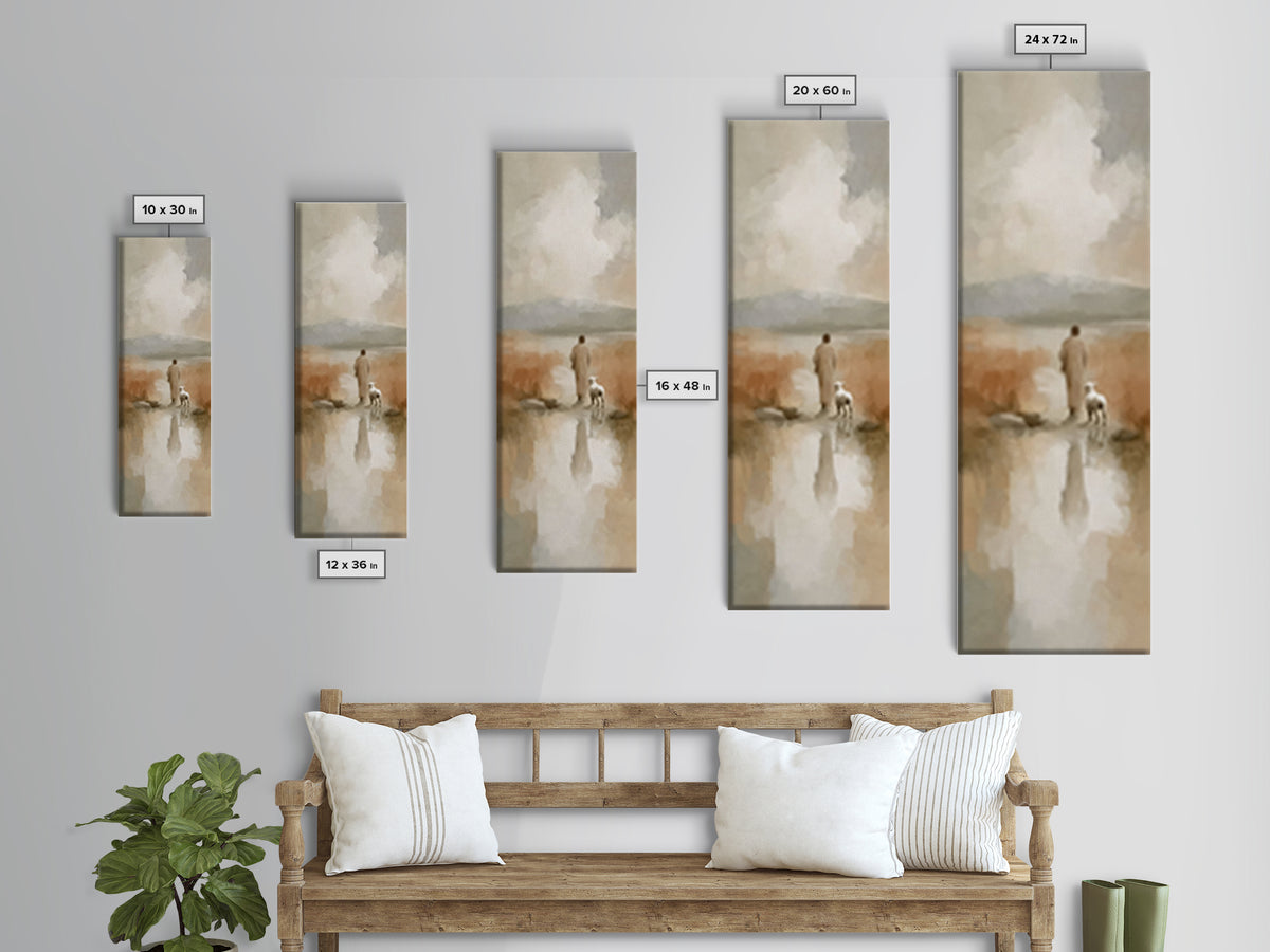 Quiet Dawn Grace – Framed Canvas Print – Christian Wall Art – Christian Art Print – Narrow Art – Modern Christian Art – Christmas Art