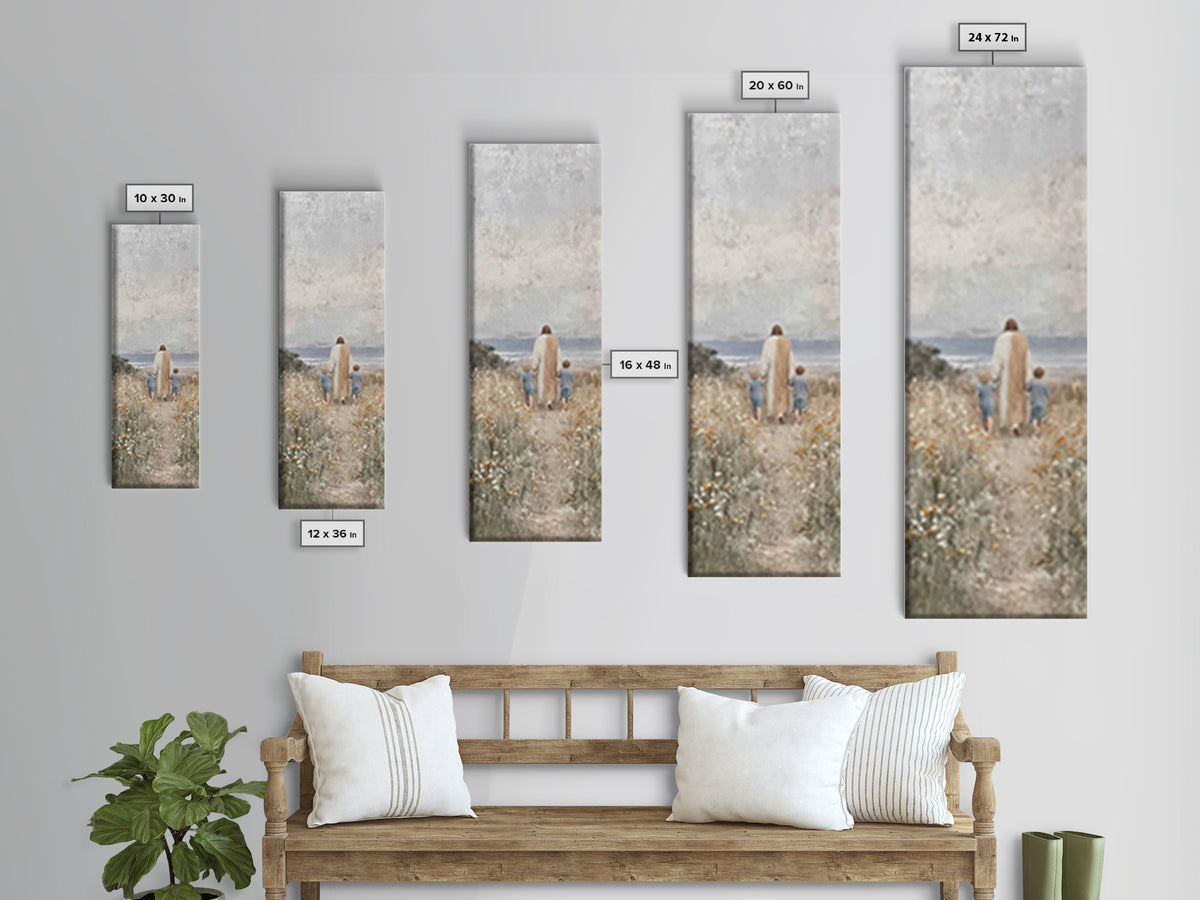 Shoreline Of Hope – Framed Canvas Print – Christian Art Canvas – Jesus Painting – Skinny Art – Christian Decorations – Christian Christmas