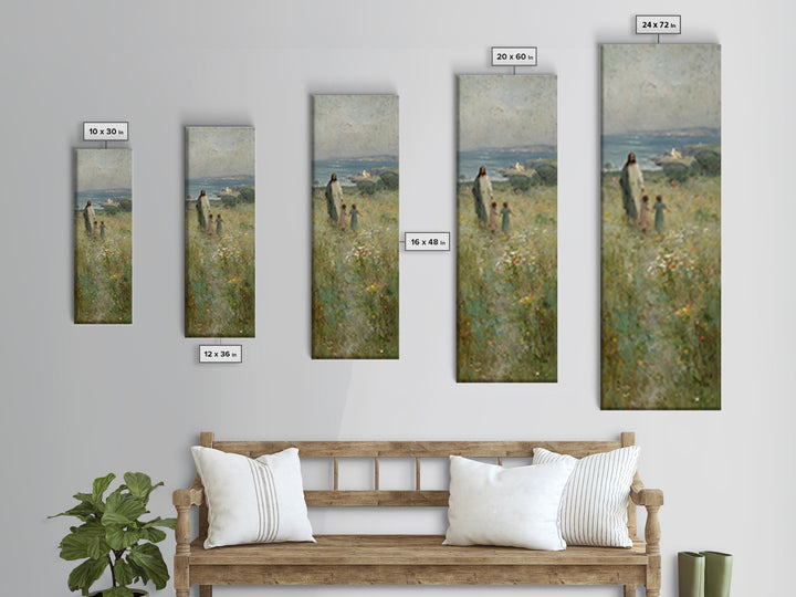Fields Of Mercy | Framed Canvas Print | Christian Art Canvas | Tall Narrow Wall Art | Jesus Painting | Modern Christian Art | Christian Gif