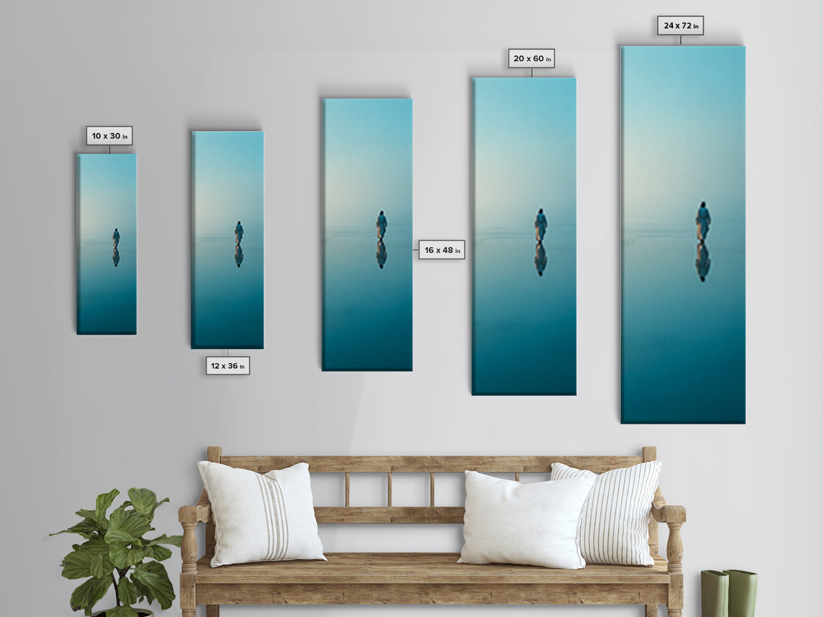 Calm Eternal Light – Framed Canvas Print – Christian Art Work – Tall Skinny Art Print – Jesus Painting Canvas – Christian Christmas Art – M