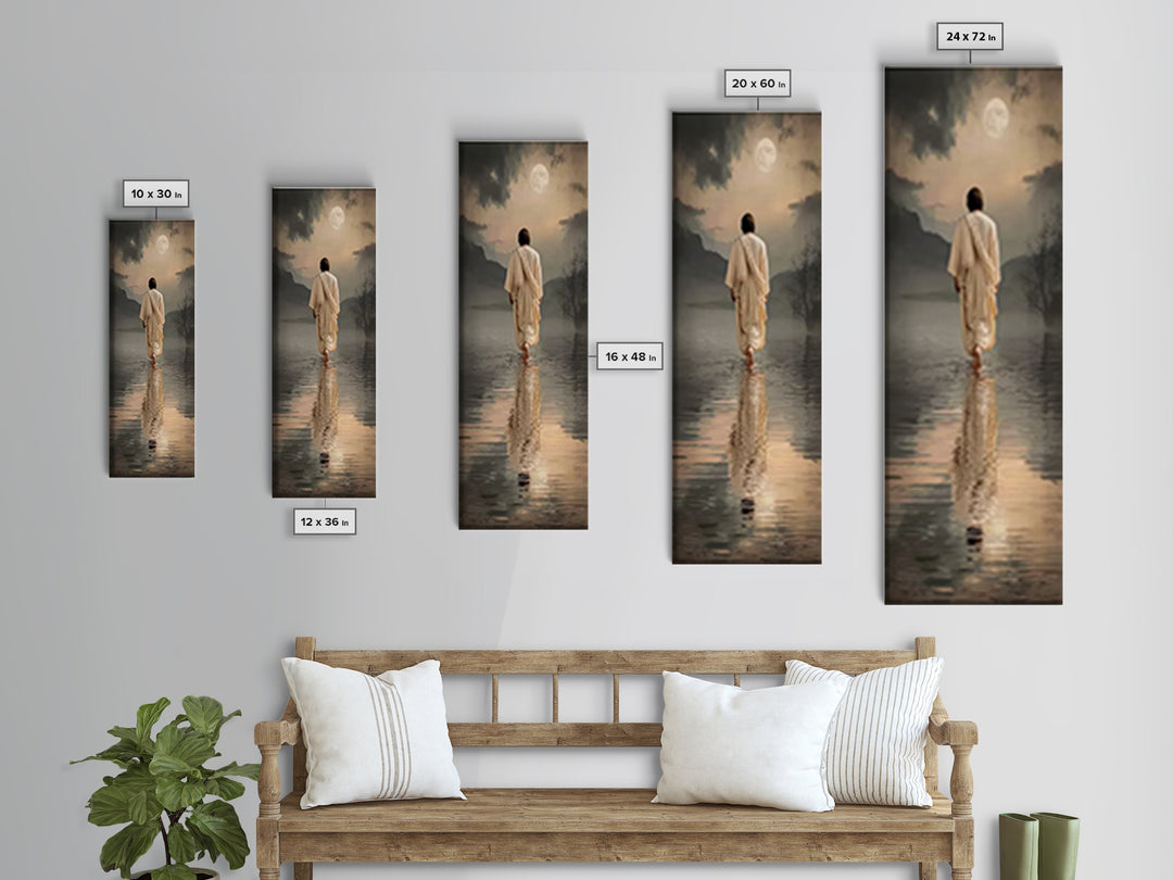 Mist Of Comfort, Framed Canvas Print, Christian Decorations, Narrow Art, Jesus Art Print, Christian Christmas Art, Unique Christian Art, Ch