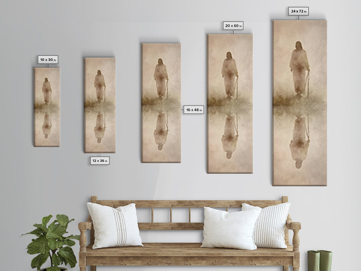 Sacred Morning Path – Framed Canvas Print – Christian Wall Art – Narrow Art – Jesus Painting – Christian Art Canvas – Christian Gift Ideas