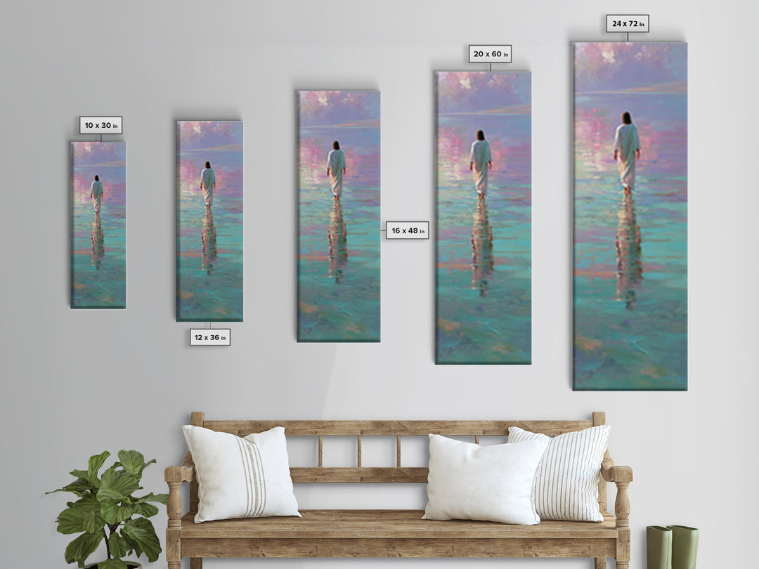 Faithful Dawn Steps | Framed Canvas Print | Christian Art Prints | Narrow Art | Jesus Canvas Art | Christian Art Work | Christian Gift | Ch