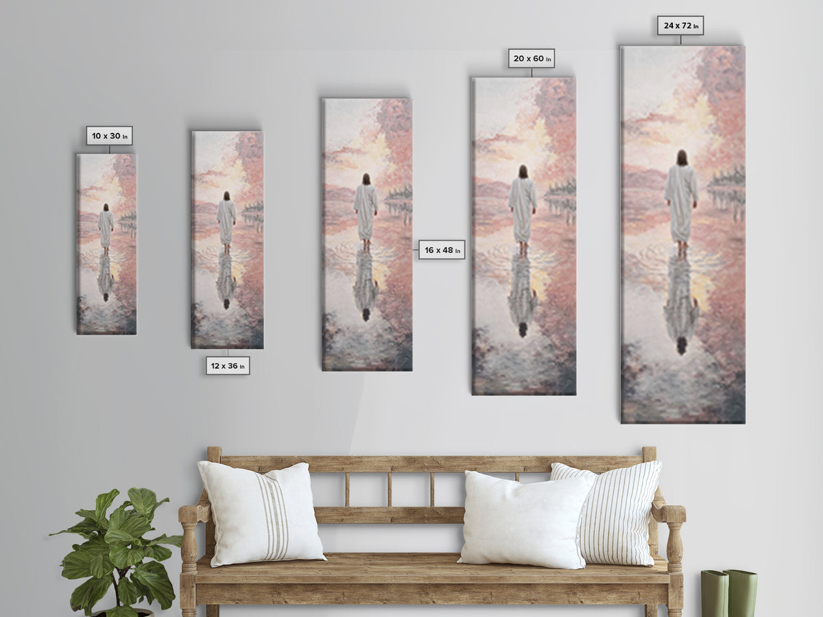 Guided By Light – Framed Canvas Print – Christian Art Canvas – Skinny Art – Jesus Art Print – Modern Christian Painting – Christian Christm