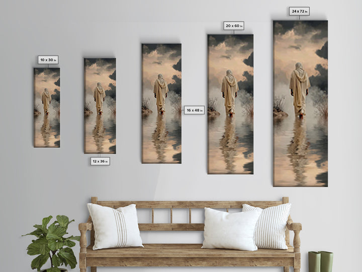 Twilight Hope Path | Framed Canvas Print | Christian Wall Art | Tall Narrow Wall Art | Jesus Painting | Christian Art Gift | Christmas Art