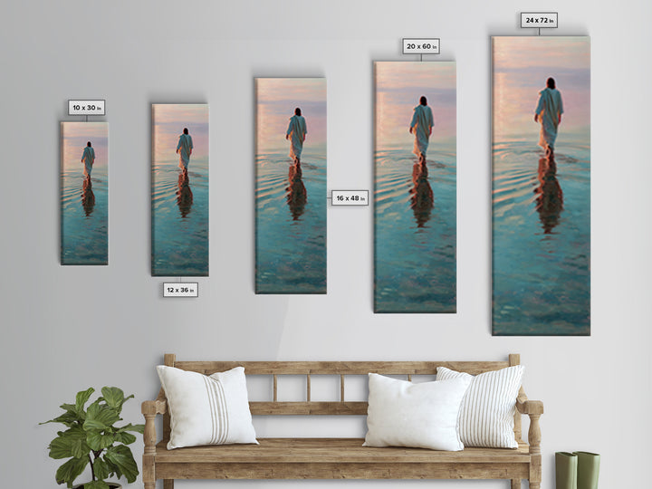Desert Calm Journey, Framed Canvas Print, Christian Art Print, Narrow Art, Jesus Canvas Art, Vintage Christian Art, Christian Gift Ideas, C