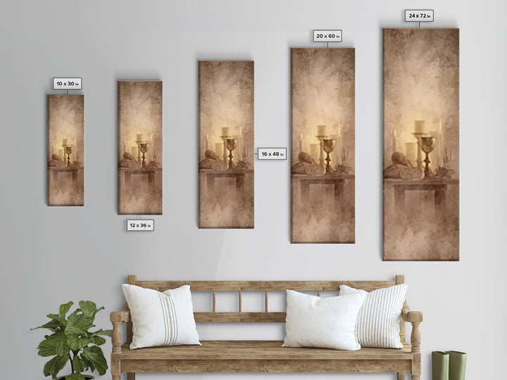 Candlelit Blessing, Framed Canvas Print, Tall Narrow Wall Art, Christian Art Canvas, Christian Wall Art, Subtle Christian Art, Christmas Ar