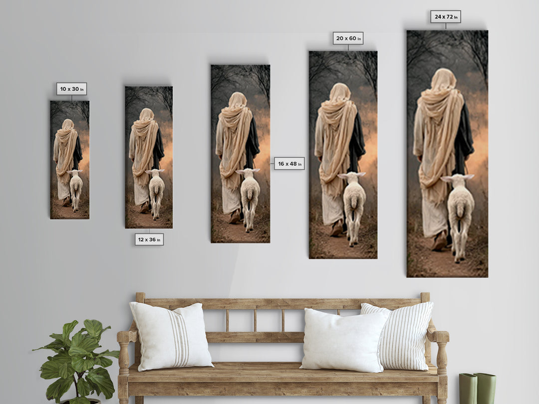 Morning Of Hope, Framed Canvas Print, Tall Skinny Art Print, Christian Wall Art, Jesus Painting, Christian Art Canvas, Christmas Art