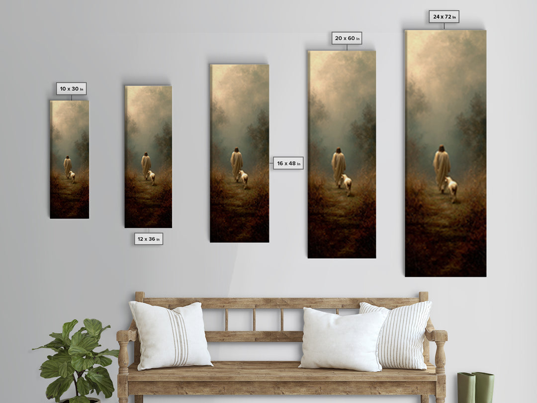 Haven Of Stillness | Framed Canvas Print | Tall Narrow Wall Art | Christian Art Canvas | Christian Wall Art | Jesus Painting | Christmas Ar