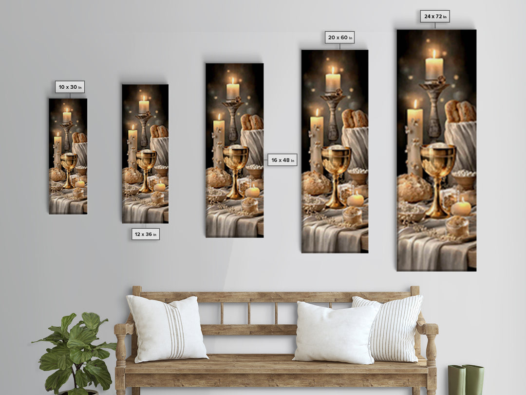 Light Of Communion – Framed Canvas Print – Tall Narrow Wall Art – Christian Wall Art – Christian Art Canvas – Christian Decor – Christmas A