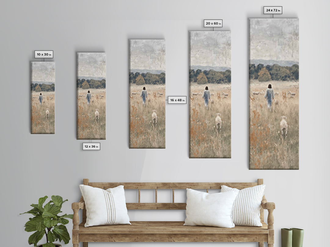 Meadow Of Light – Framed Canvas Print – Skinny Art – Christian Art Canvas – Christian Wall Art – Jesus Painting – Christmas Art
