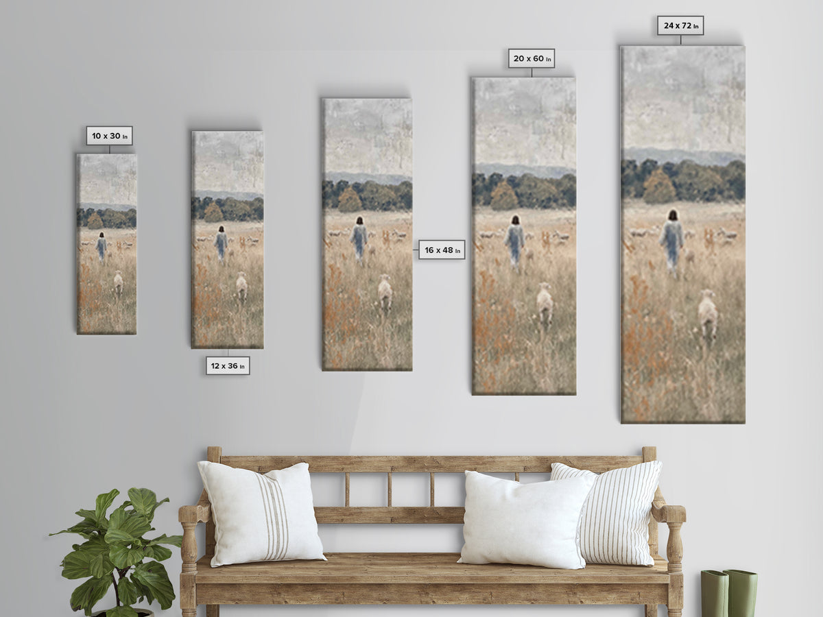 Meadow Of Light – Framed Canvas Print – Skinny Art – Christian Art Canvas – Christian Wall Art – Jesus Painting – Christmas Art