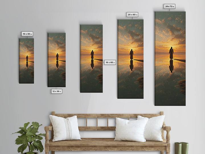 Sunset Of Promise – Framed Canvas Print – Tall Skinny Art Print – Christian Art Canvas – Jesus Painting – Christian Wall Art – Christmas Ar