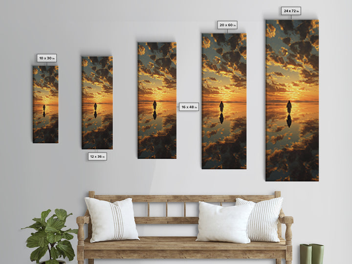 Sacred Reflections – Framed Canvas Print – Tall Narrow Wall Art – Christian Art – Jesus Painting – Christian Canvas – Christmas Art