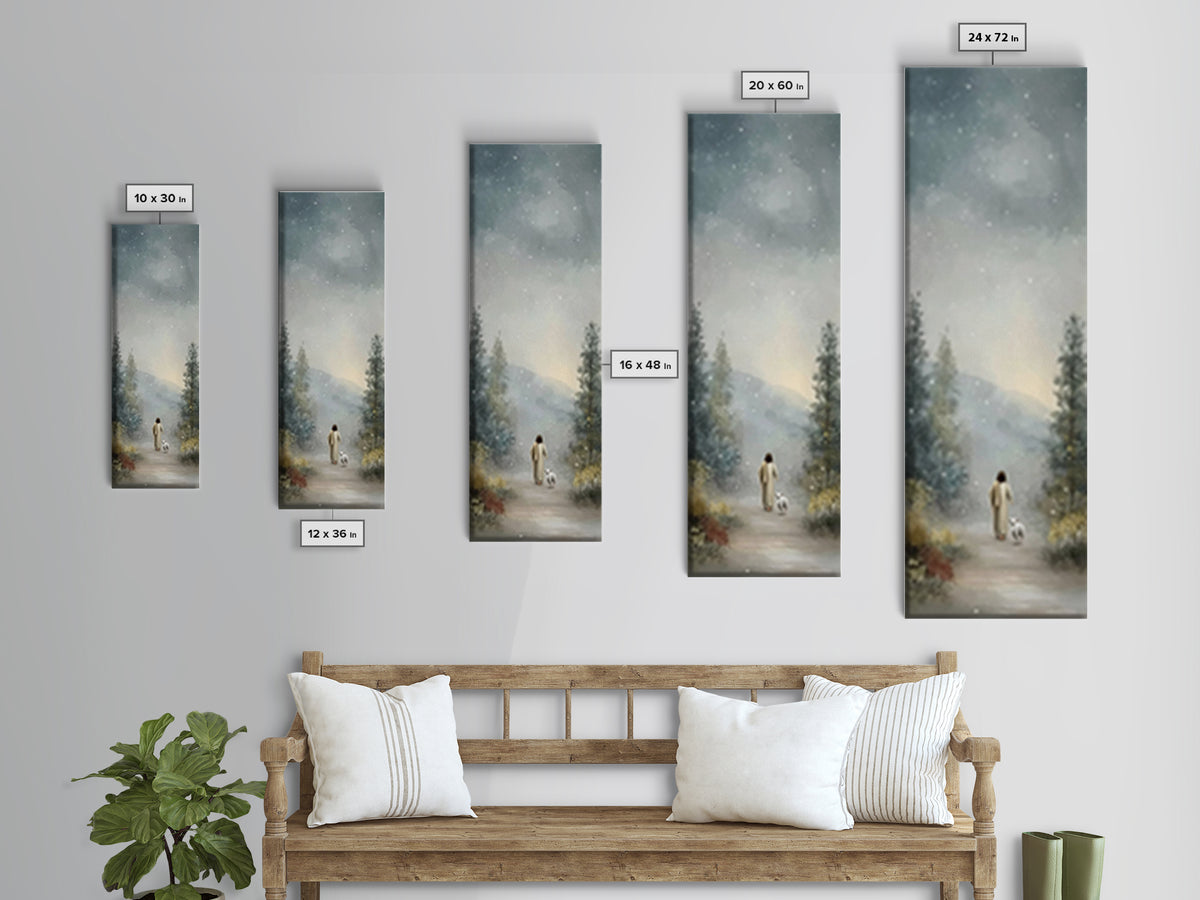 Gentle Shepherd – Framed Canvas Print – Narrow Art – Christian Art Canvas – Jesus Painting – Christian Wall Art – Christmas Art