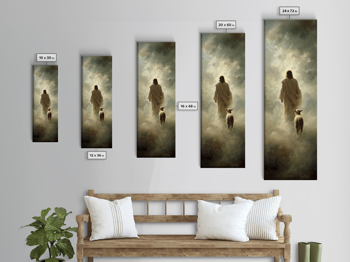 Heaven’s Gentle Call – Framed Canvas Print – Tall Narrow Wall Art – Christian Wall Art – Jesus Painting – Christian Art Canvas – Christian