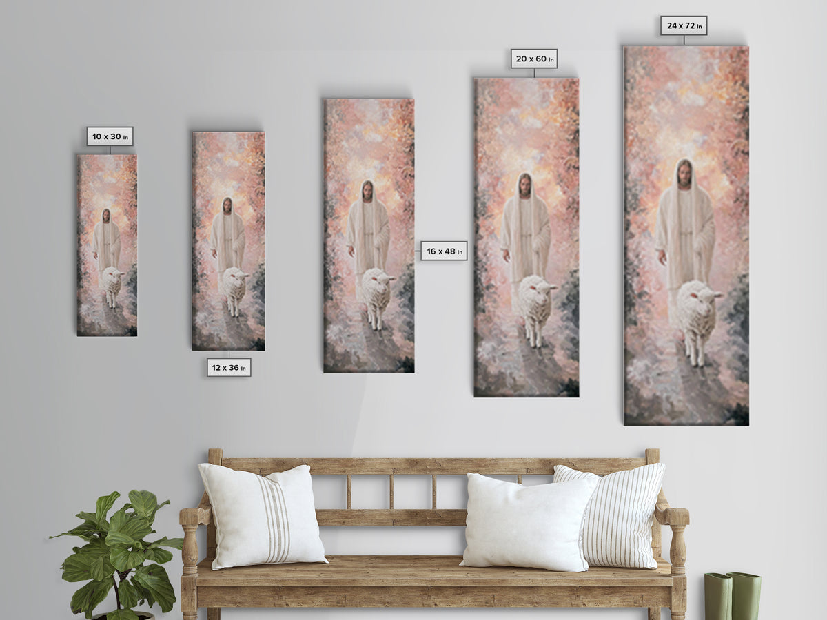 Light Of The Fold – Framed Canvas Print – Tall Skinny Art Print – Christian Art – Jesus Painting – Christian Canvas – Christian Wall Art –
