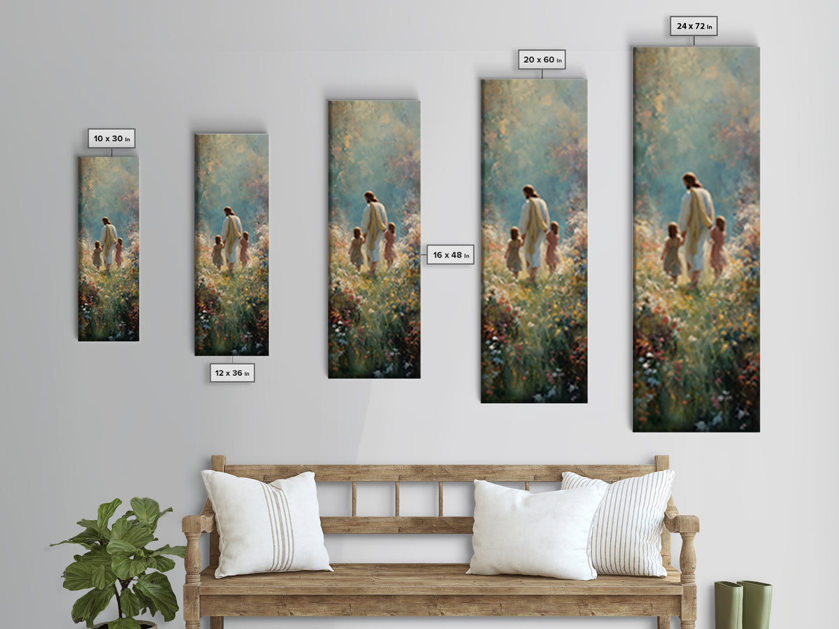 Guided By Love – Framed Canvas Print – Tall Narrow Wall Art – Christian Art Canvas – Jesus Painting – Christian Art – Christian Wall Art –