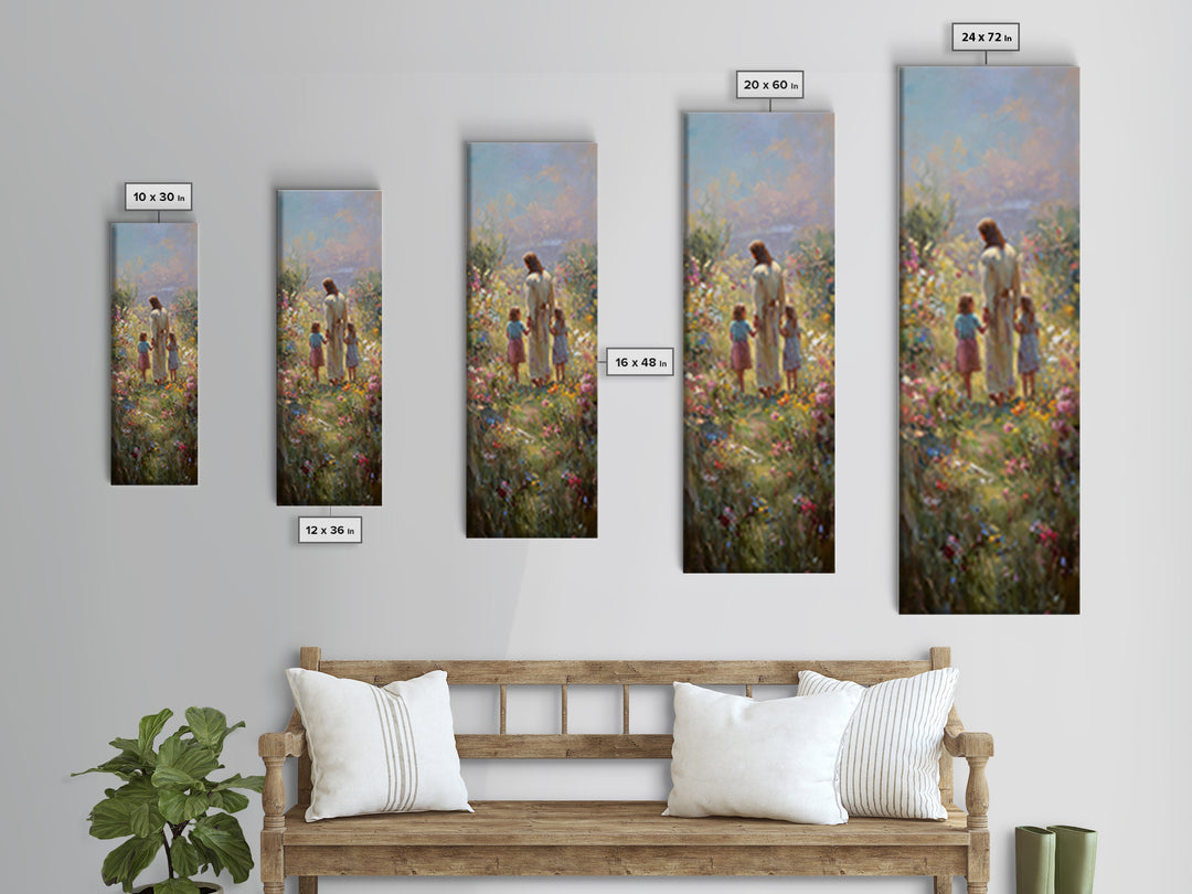 Sunlit Grace, Framed Canvas Print, Skinny Art, Christian Art Canvas, Jesus Painting, Christian Wall Art, Christian Art, Christian Gift Idea